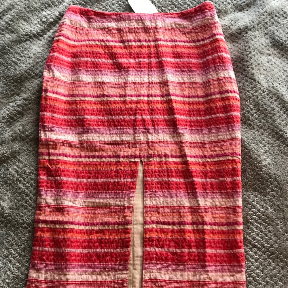 Multi red colored striped skirt